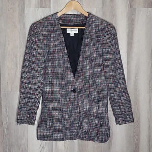 🛍Liz Claiborne Vintage Tweed Speckled Multicolored‎ Lined Blazer Womens Size 10